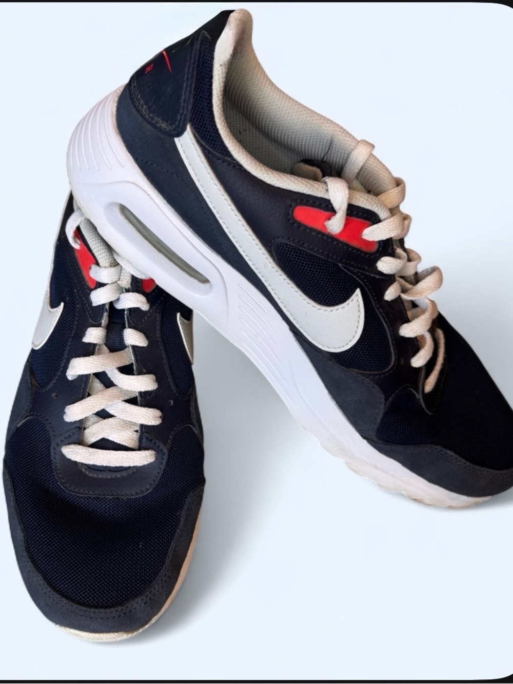 Nike Black and White Sneakers with Red Accents